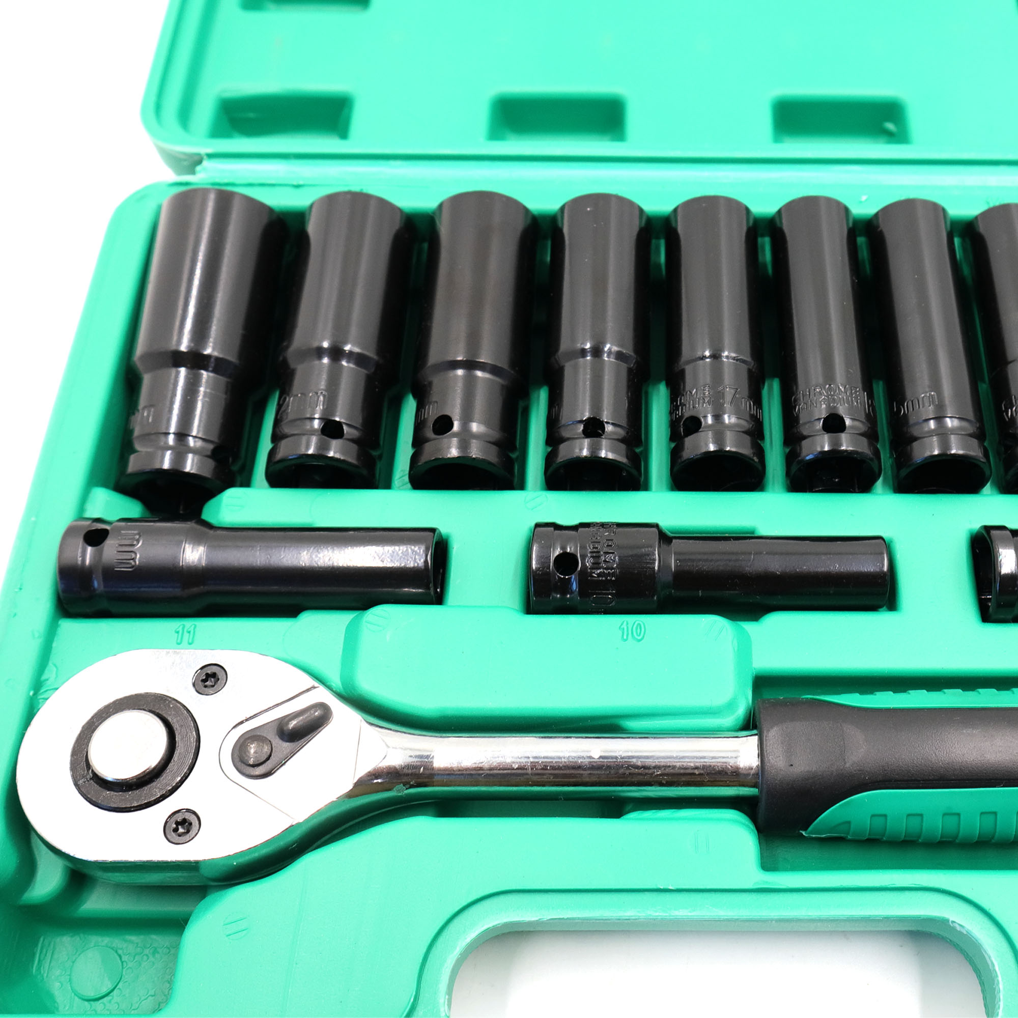 1/2 inch 14pcs Ratchet 24 teeth Sockets 8 10 11 12 13 14 15 16 17 19 21 ...