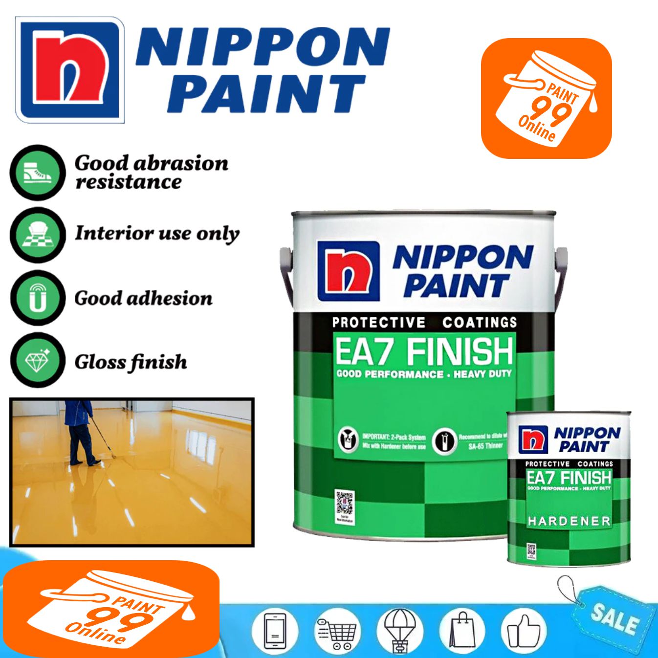 Nippon EA7 Nippon Paint Epoxy Floor Paint Cat Lantai Simen Cat Lantai ...