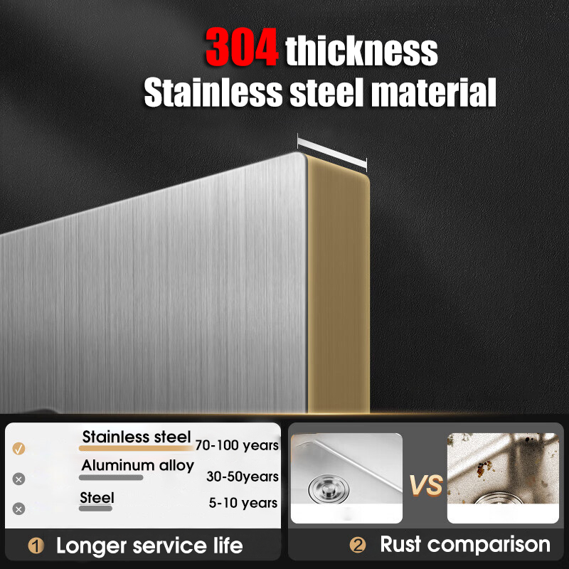 304 stainless steel kitchen sink Set Sink Dapur Baja Tahan Karat High ...