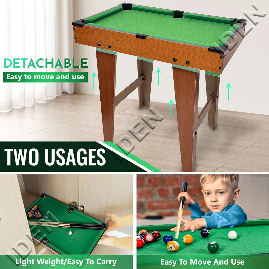 Mini billiard Table for Kids Wooden with Tall Feet Pool Table Set Taco ...