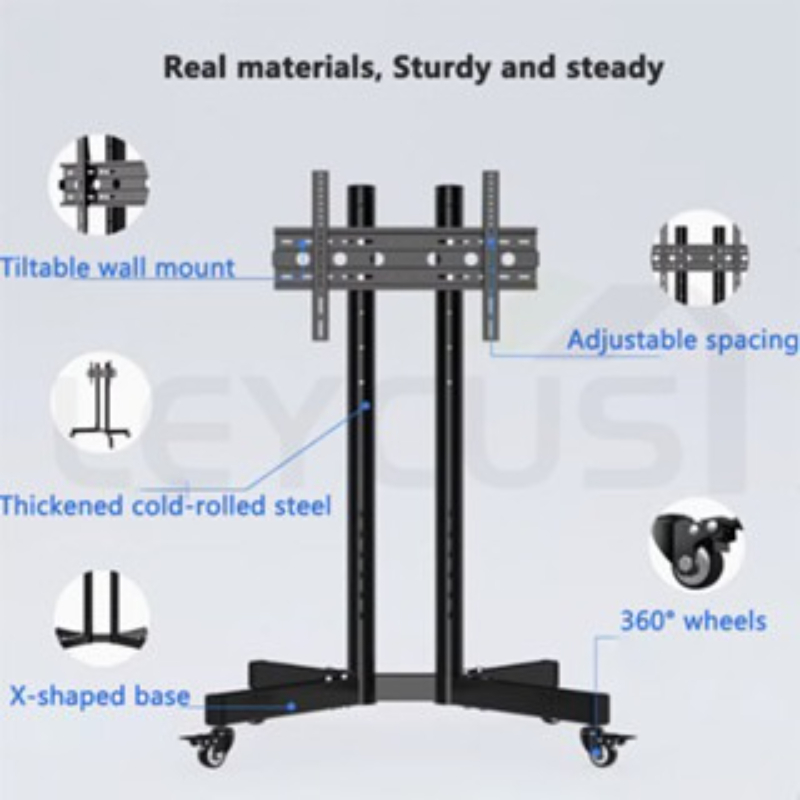 LEYCUS 32-65 Inch TV Stand Rack with Shelf LED TV Stand Height ...