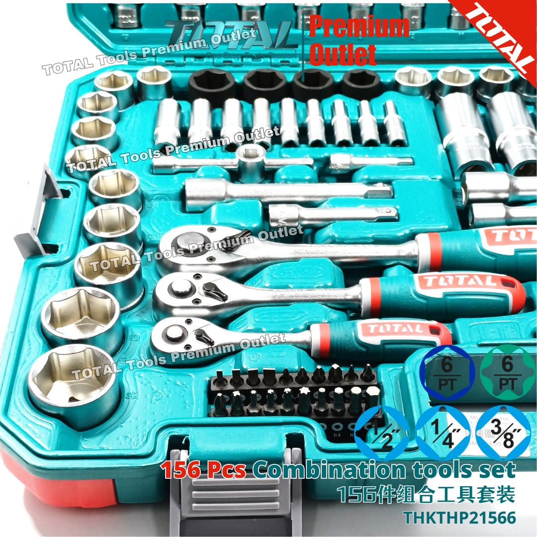 TOTAL Tools 156 Pcs combination tools set 156件组合工具套装 - THKTHP21566 ...