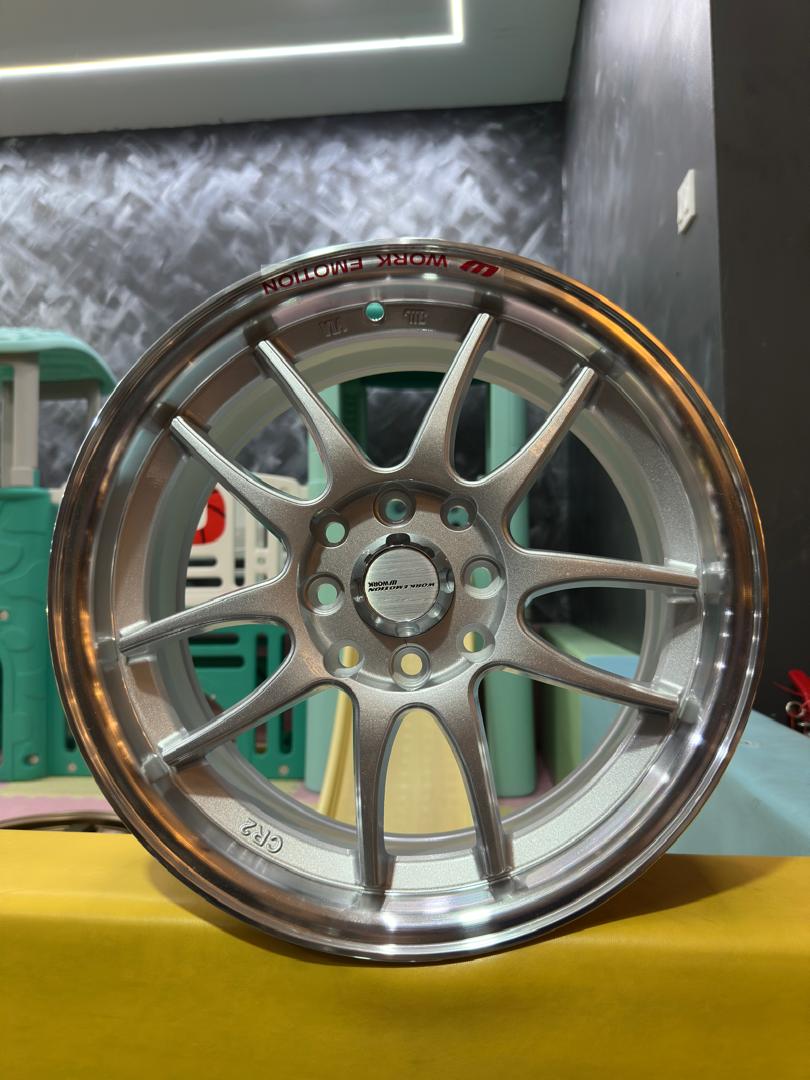 WORK EMOTION CR2 17'' 16'' 15'' WHITE / GLOSSY SILVER NEW SPORT RIM ...