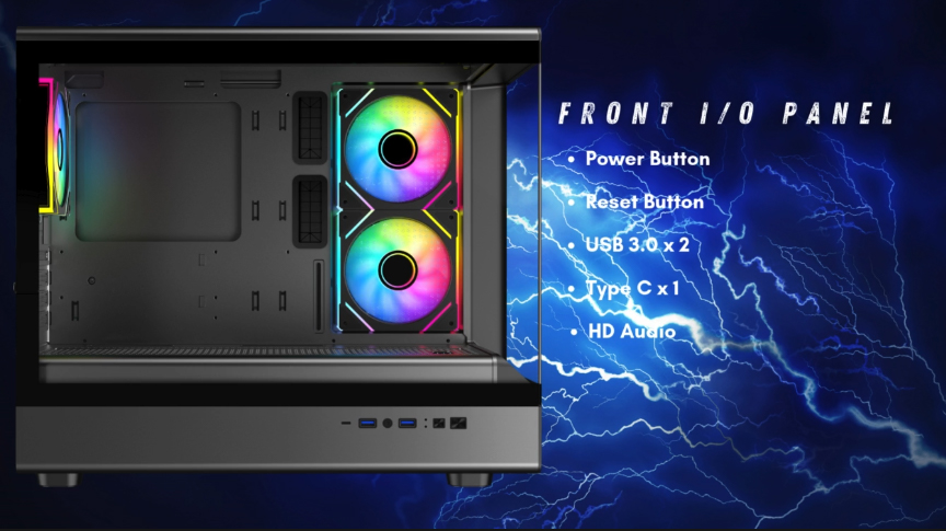 Invasion LT-360 M-ATX Gaming Casing -(Black/White)(With FlashLux Fans ...