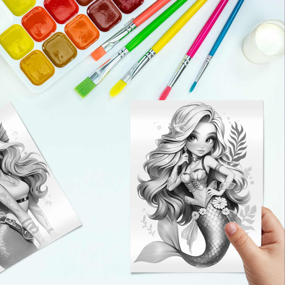 [PDF] 60 Cute Mermaid Coloring Pages For Adults | Shopee Malaysia