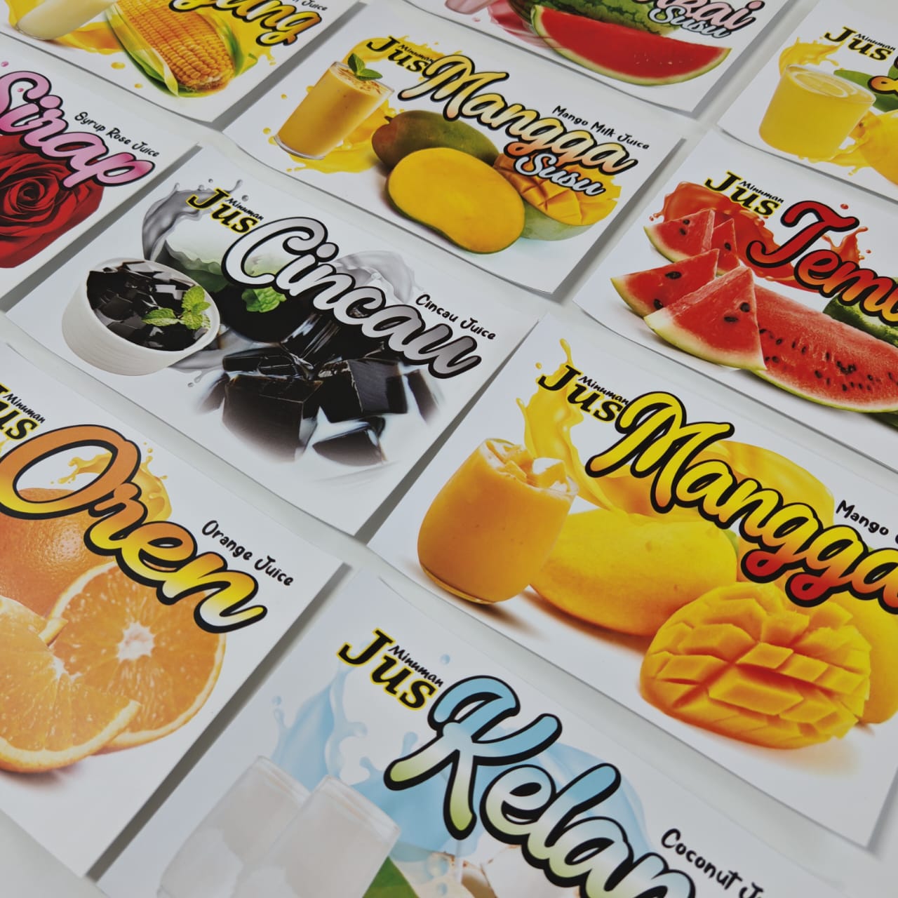 Fruits Juice Stickers / Jus Minuman Buah-Buahan / Air Balang Labels ...