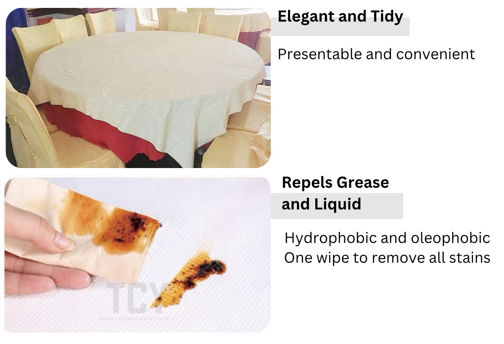 【READY STOCK】10pcs TCY Disposable Granite Tablecloth （WHITE) Alas meja ...