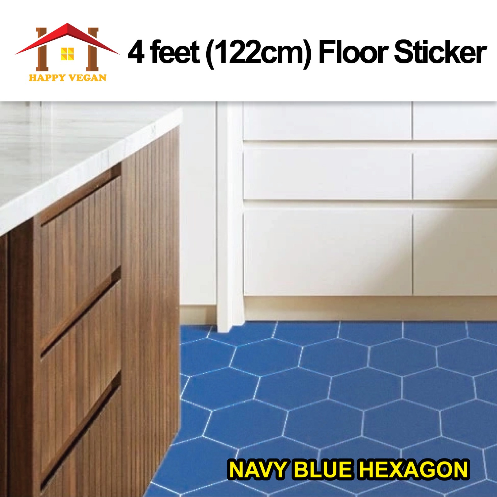 122cm (4 kaki) PVC Floor Sticker Pelekat Lantai Vinyl Kalis Air Kalis ...