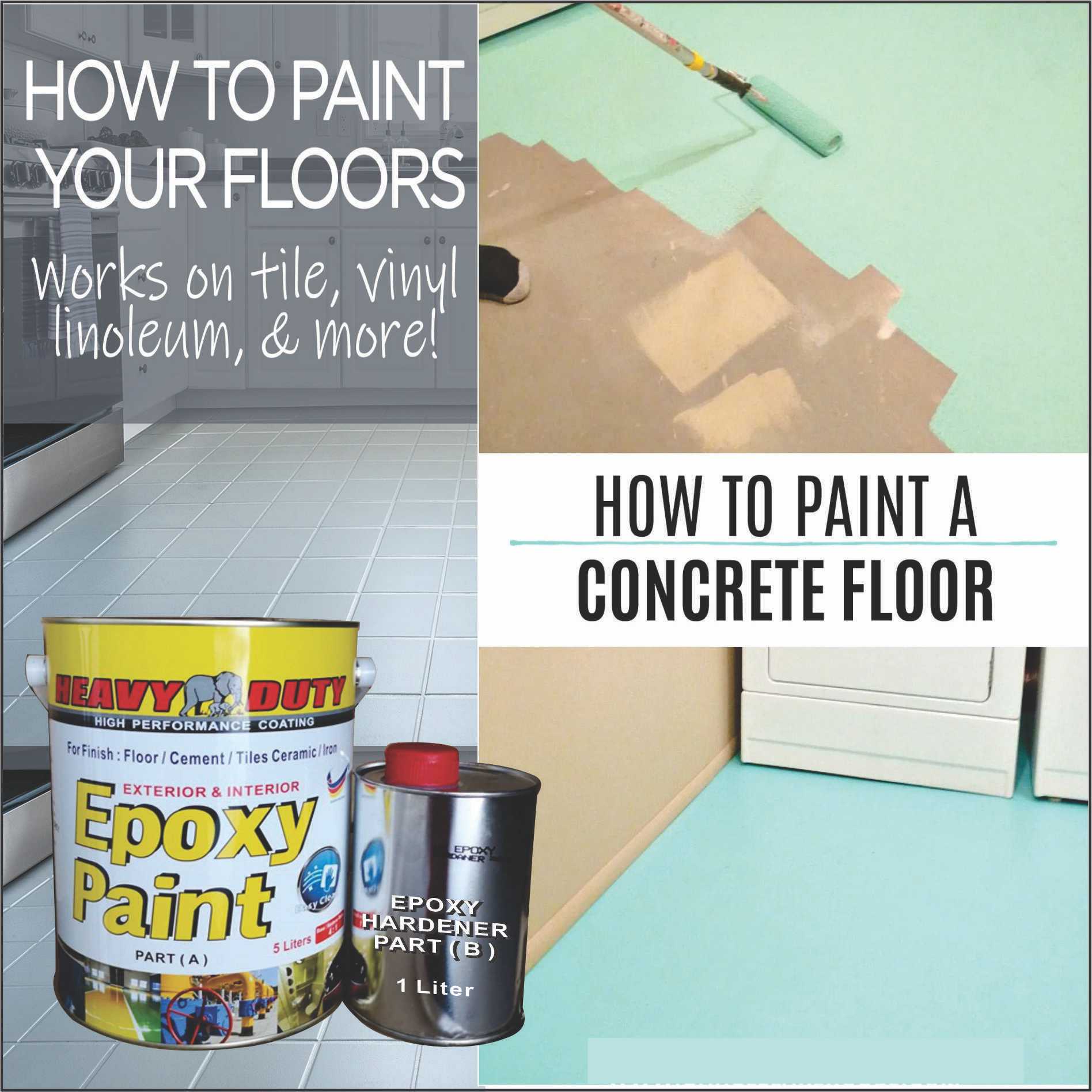 5 liter Heavy Duty Brand Epoxy Floor Paint 5L ( with hardener ...