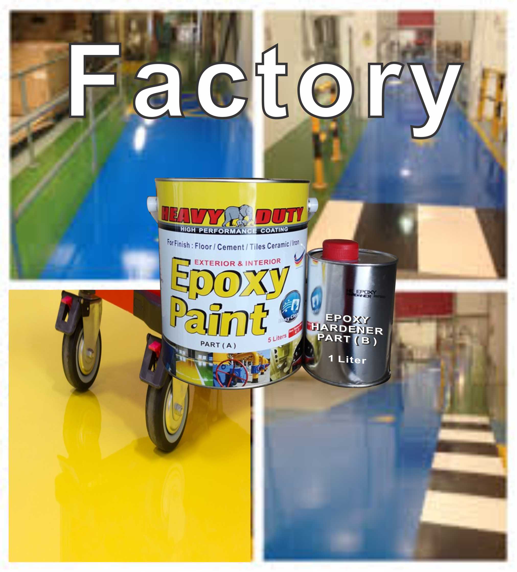 5 liter Heavy Duty Brand Epoxy Floor Paint 5L ( with hardener ...