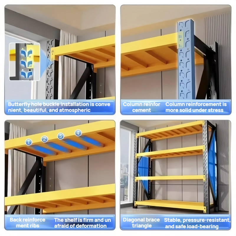 Heavy Duty Adjustable Metal Boltless Rack 3/4 Tiers Steel Storage Rack ...