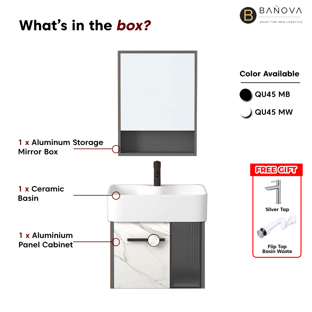 BANOVA Aluminum Composite Panel QUINN Series Bathroom Cabinet Basin Set ...