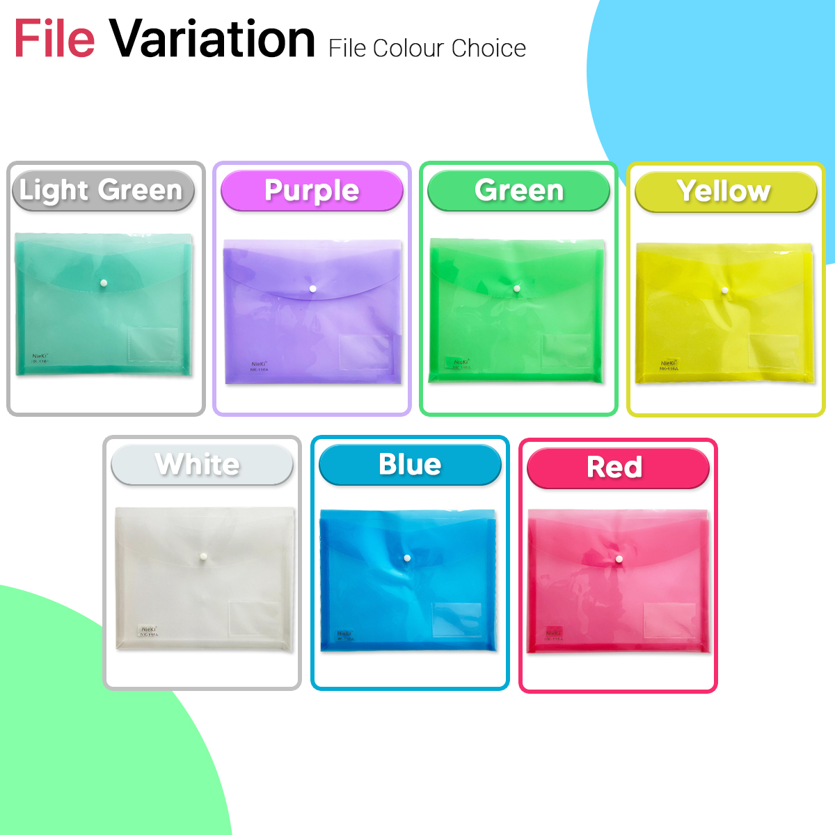 A4 Transparent File Fit 100+ Paper Snap Button Document Filling Folder ...