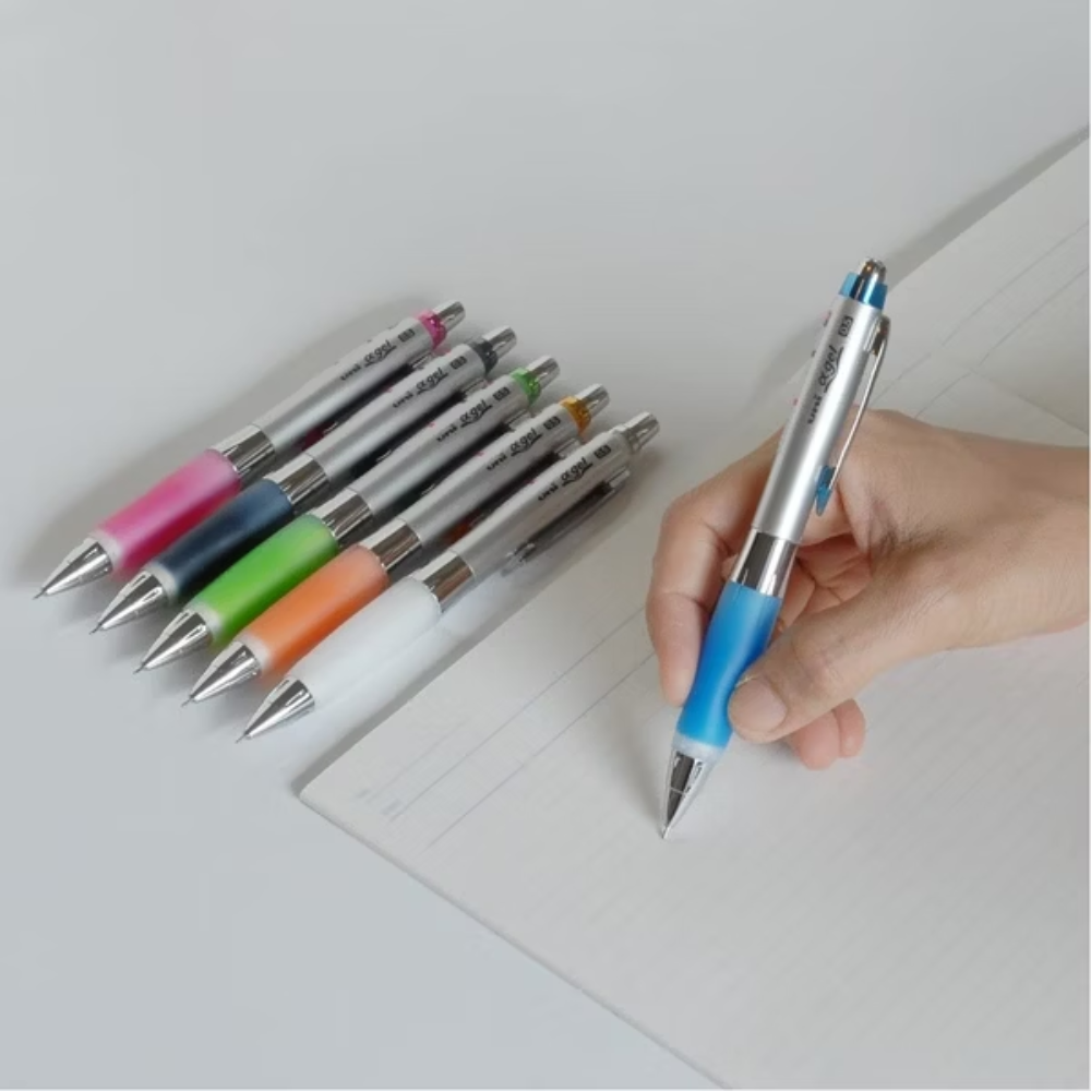 Japan Uni Alpha Gel Shaka Shaker Slightly Firm Grip Mechanical Pencil - 0.5mm Chrome Green