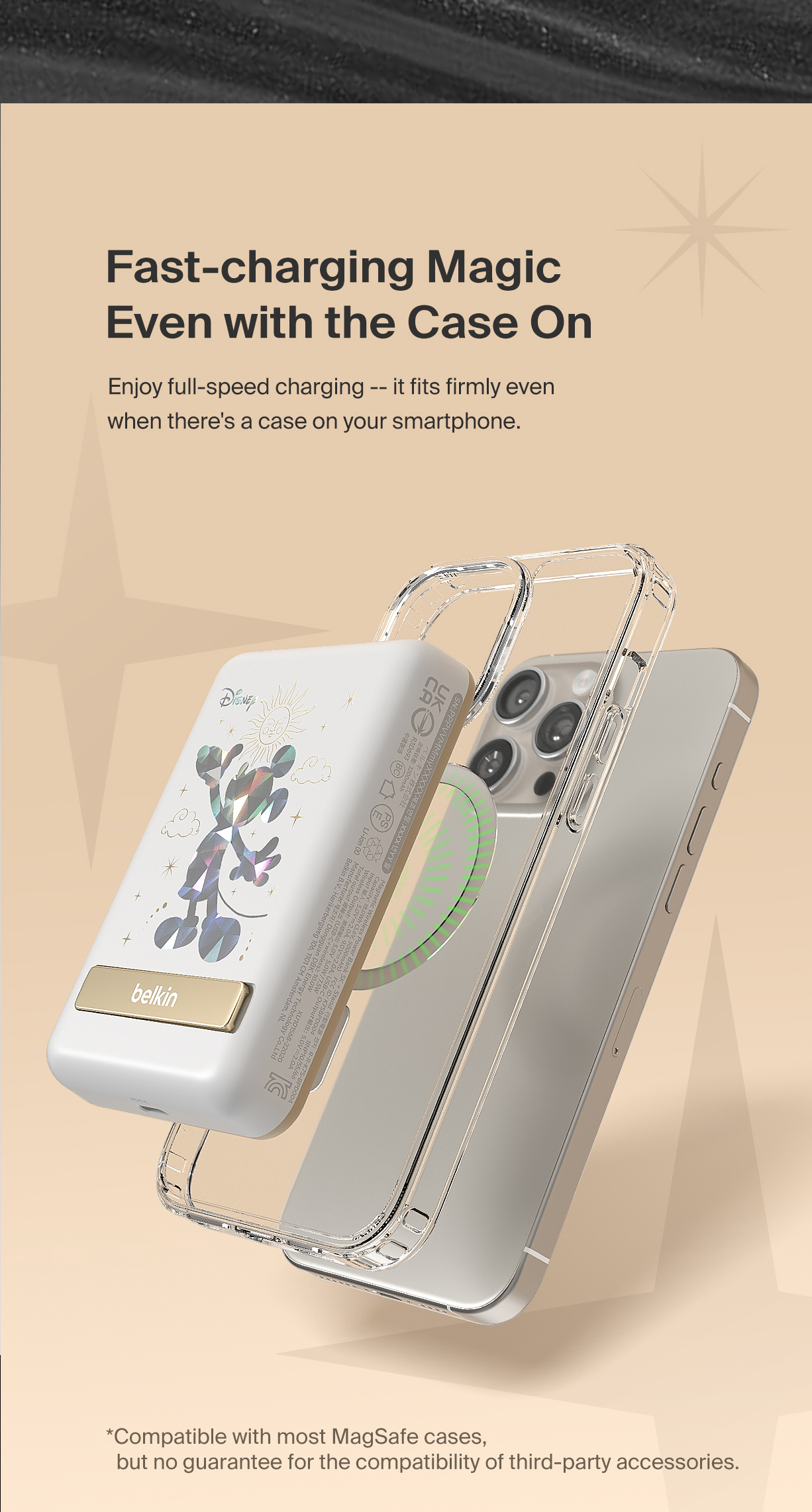 Belkin BPD004qcAD-DY Disney Star Mickey BoostCharge Magnetic Wireless ...