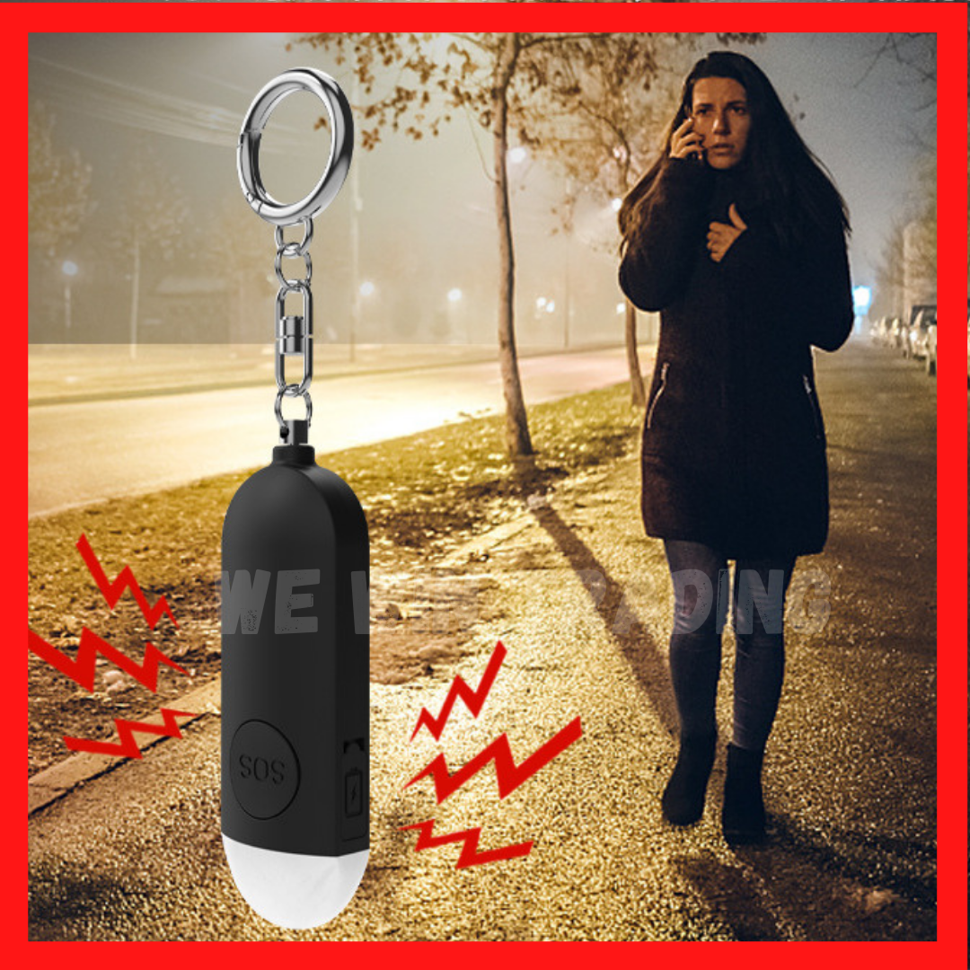 130db Personal Safety Alarm with LED light keychain alarm rechargeable ...