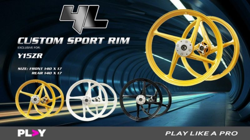 PLAY Y15ZR Y15 LC135 MASUK ARM Y15 4 BATANG CUSTOM SPORT RIM SET ALLOY ...