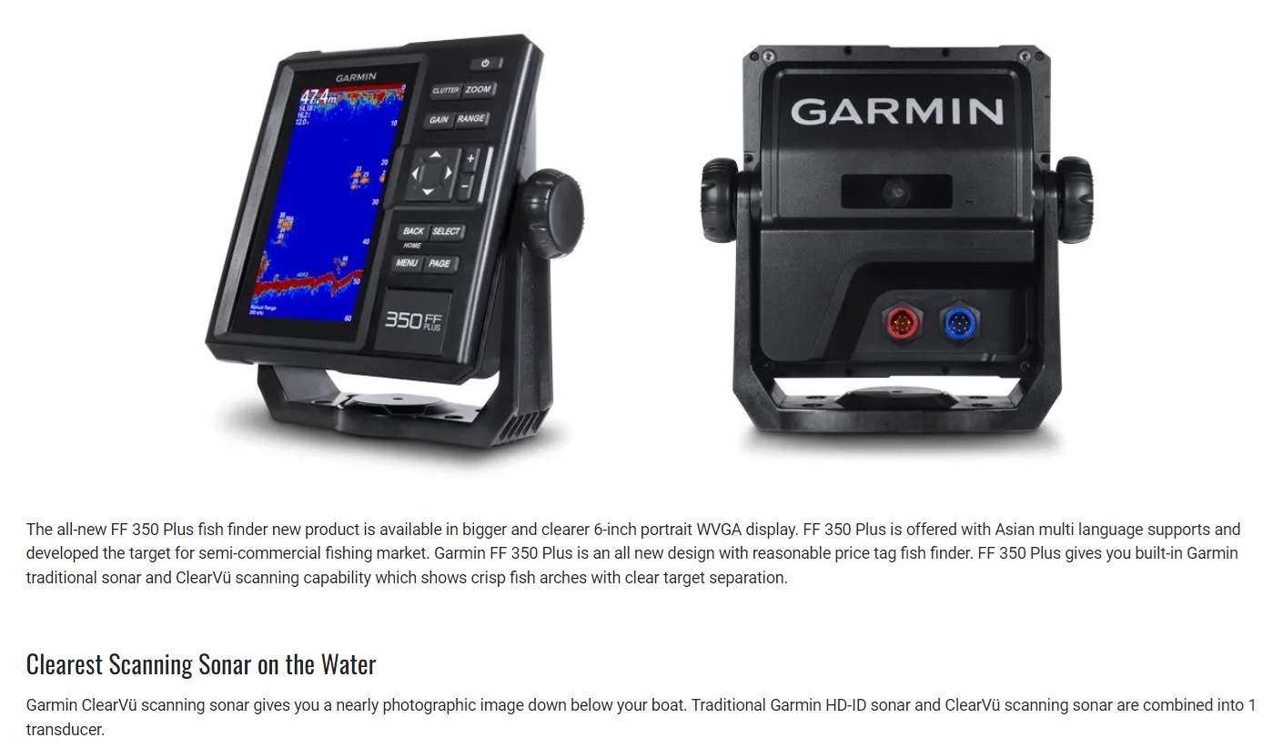 Garmin Fishfinder 350 Plus With PTM | 6