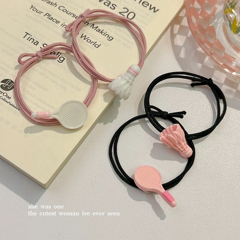 Badminton Couple Friendship Pair Hair ties Accessories Elastic Hair ...