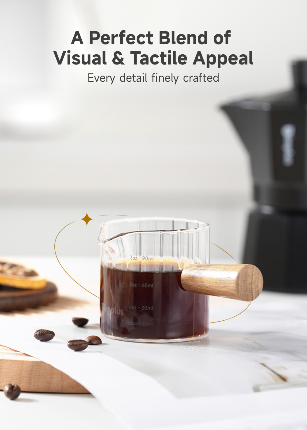 Simplus Espresso Shot Glass丨90mL丨Measuring Cup丨Coffee Cup丨High ...