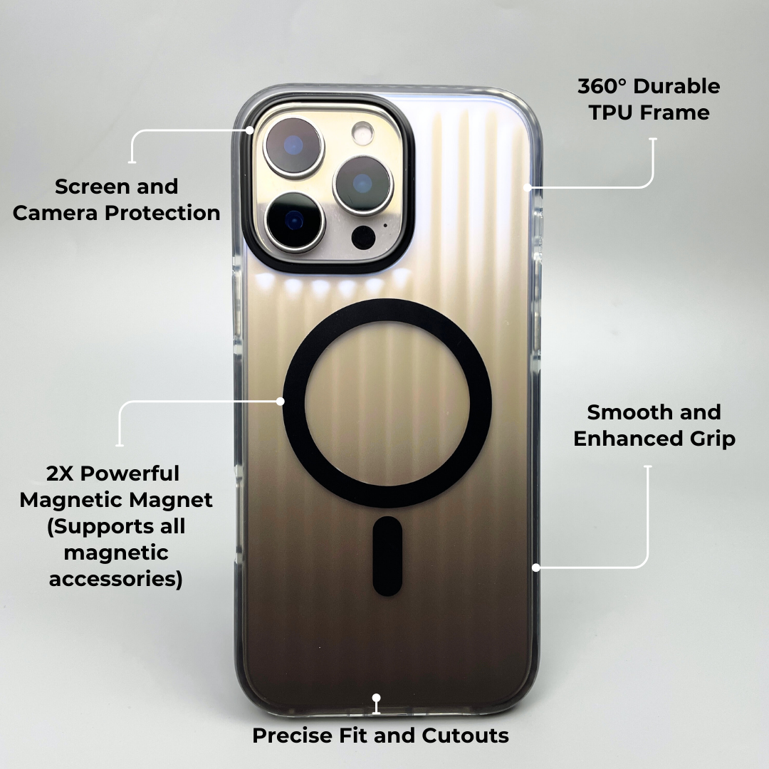 MOJOSKINS Alpha Luxe Black Magnetic Casing Straight Transparent Case ...