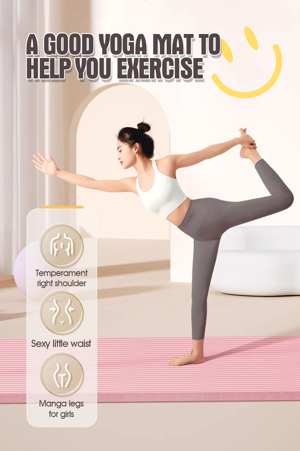 Yoga Mat EXTRA THICK 10MM NBR Non-Slip Mat FREE STRAP PACKAGE Aerobic ...