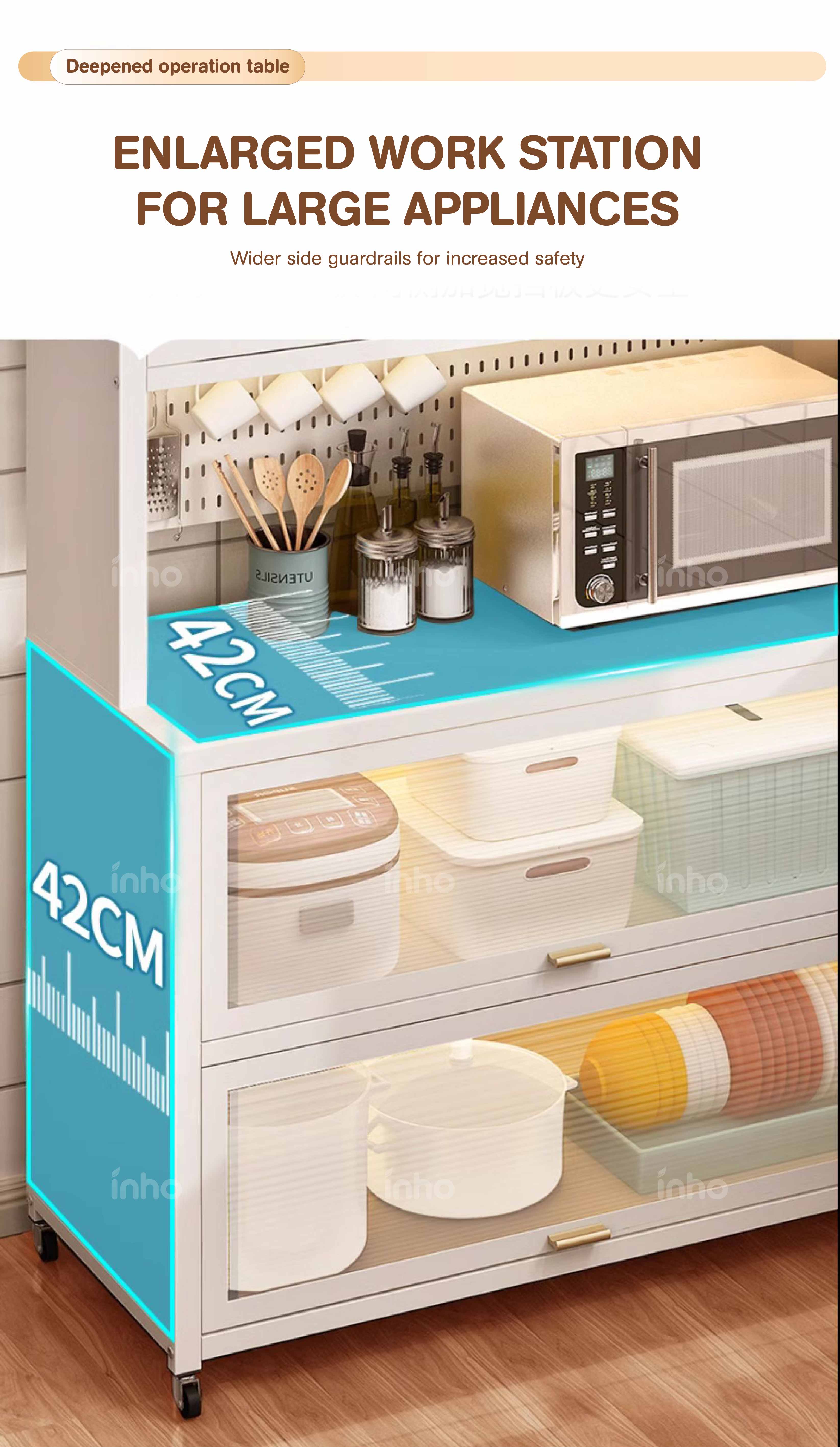 INHO L60-100cm (5/6 Layers) Versatile Kitchen Dish Storage Cabinet ...
