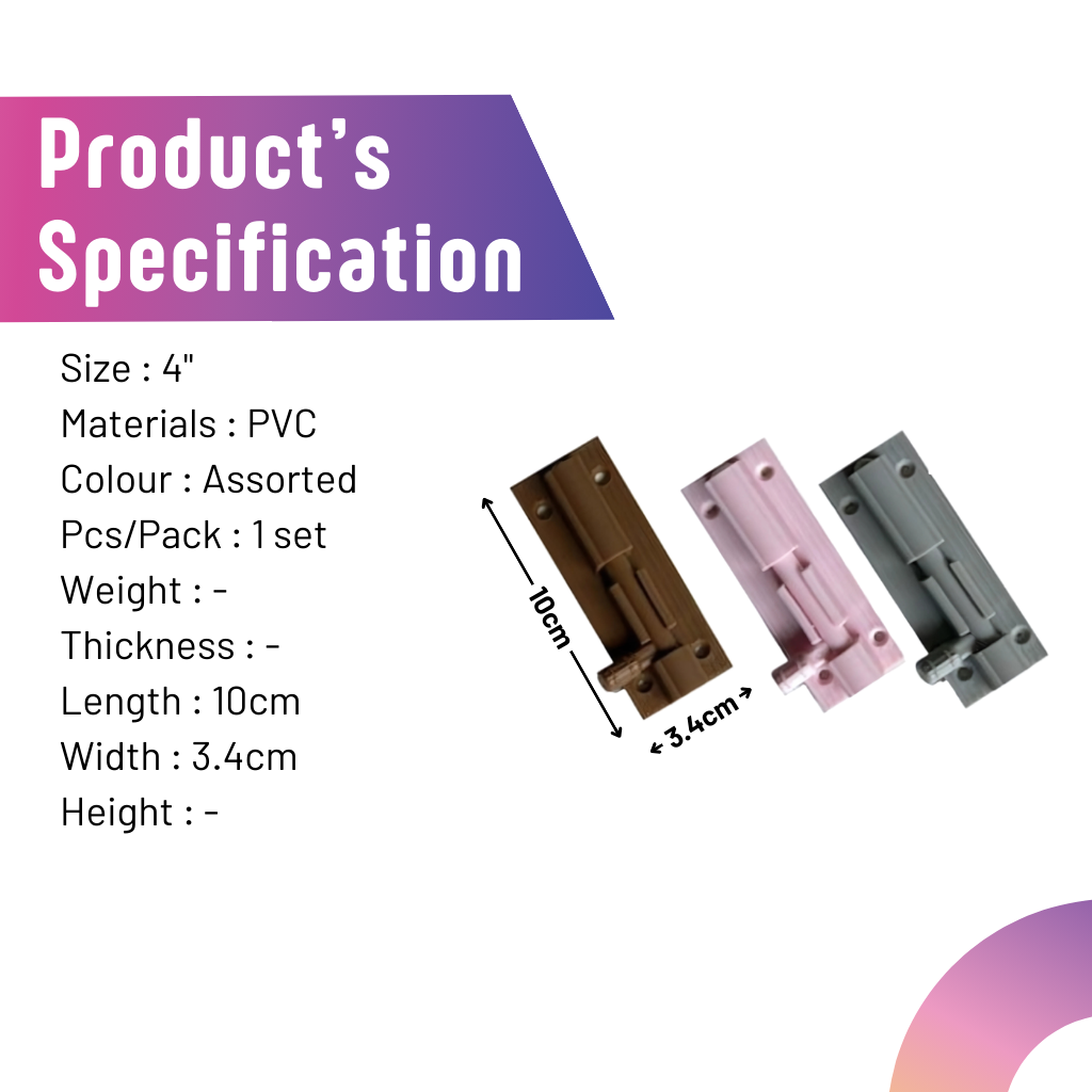1 Set Include Screw PVC Door Latch / Door Lock | Shopee Malaysia