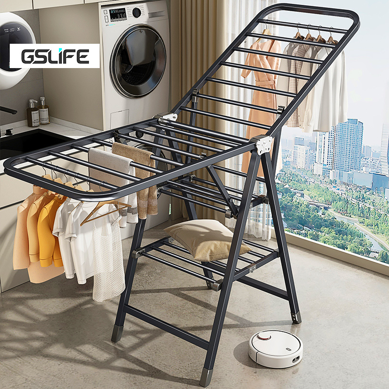 GSlife Foldable Clothes Drying Rack with Wheel Heavy Duty Outdoor Rak ...