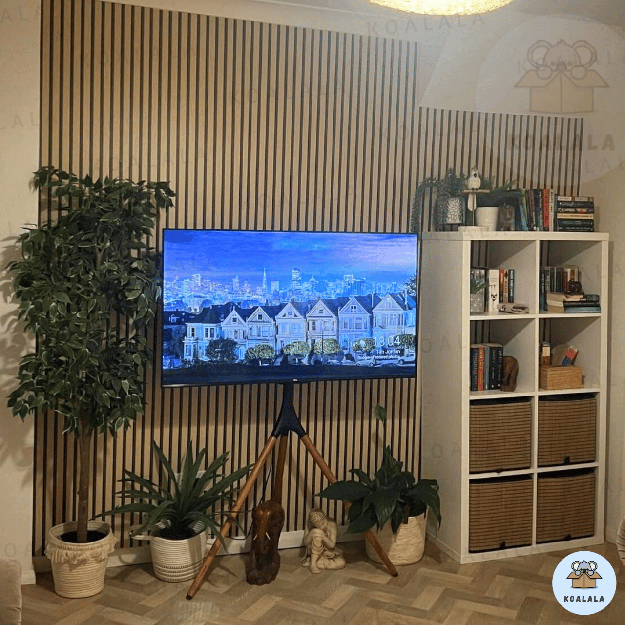10 Meter Wood Wall Panel Wallpaper Dinding Ruang Tamu Wood Grain Muji ...