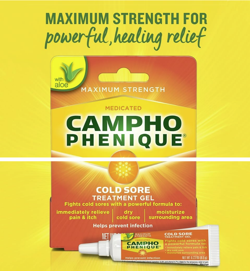 Campho Phenique Cold Sore and Fever Blister Treatment Gel for Lips ...