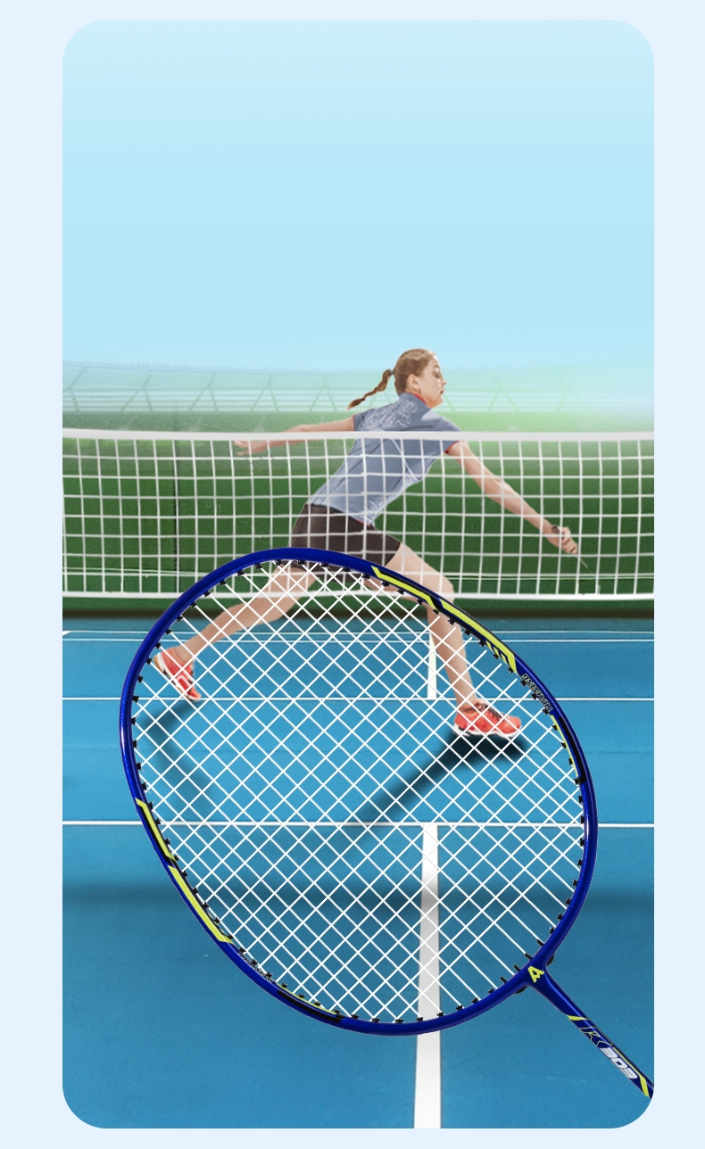 Agnite Glass-Aluminum Badminton 2U Lightweight Racket 20lbs Square ...