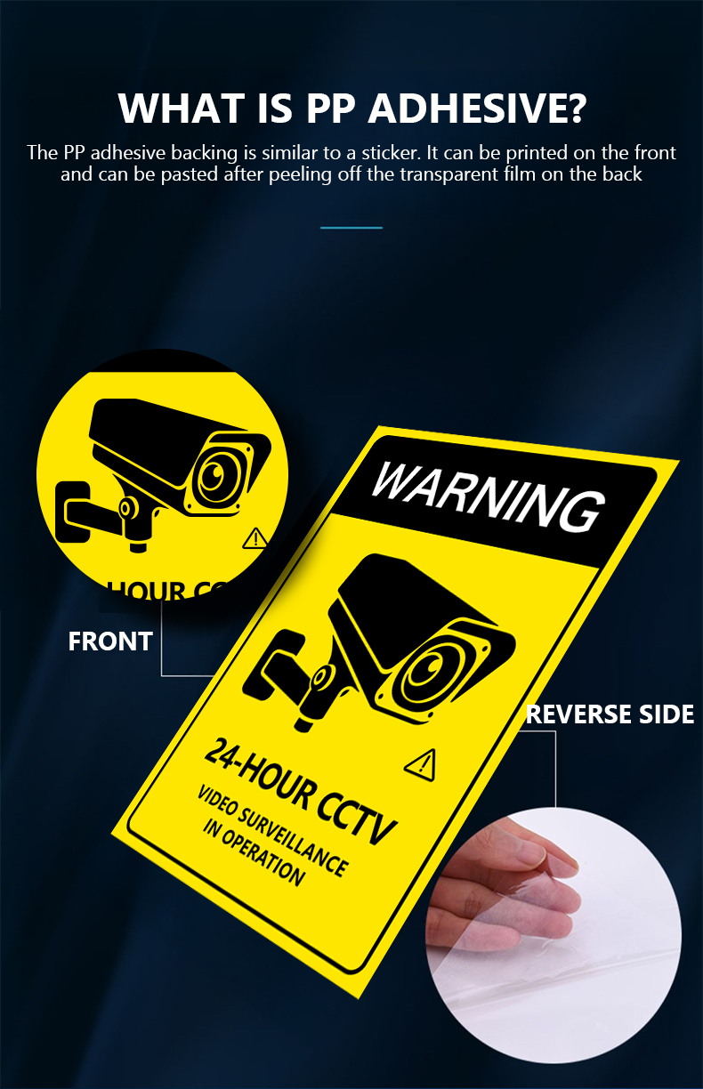 Warning Camera Sign Notice Sticker 24-HOUR CCTV VIDEO SURVEILLANCE IN ...