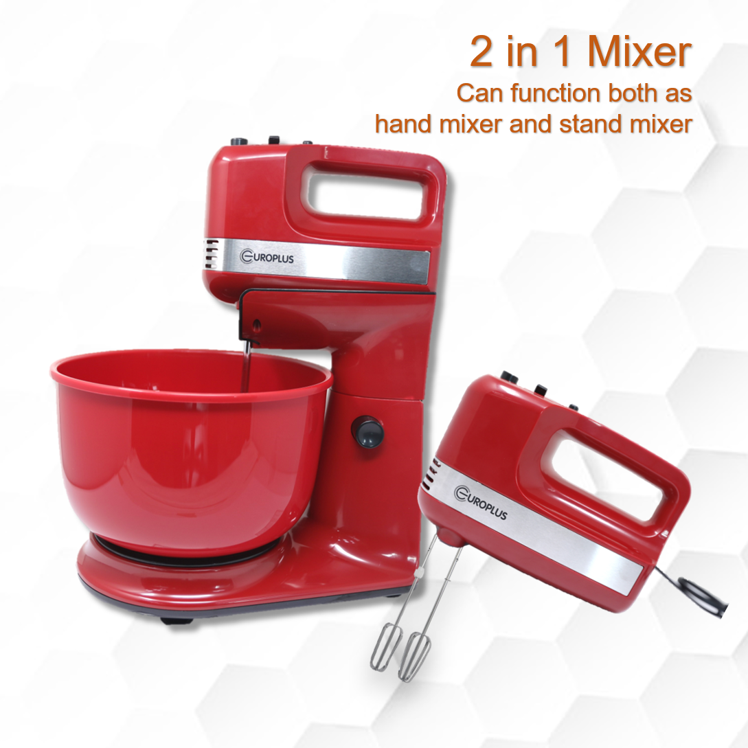 Europlus 2 In 1 Stand Mixer Hand Mixer with Twin Bowls and Rotating ...