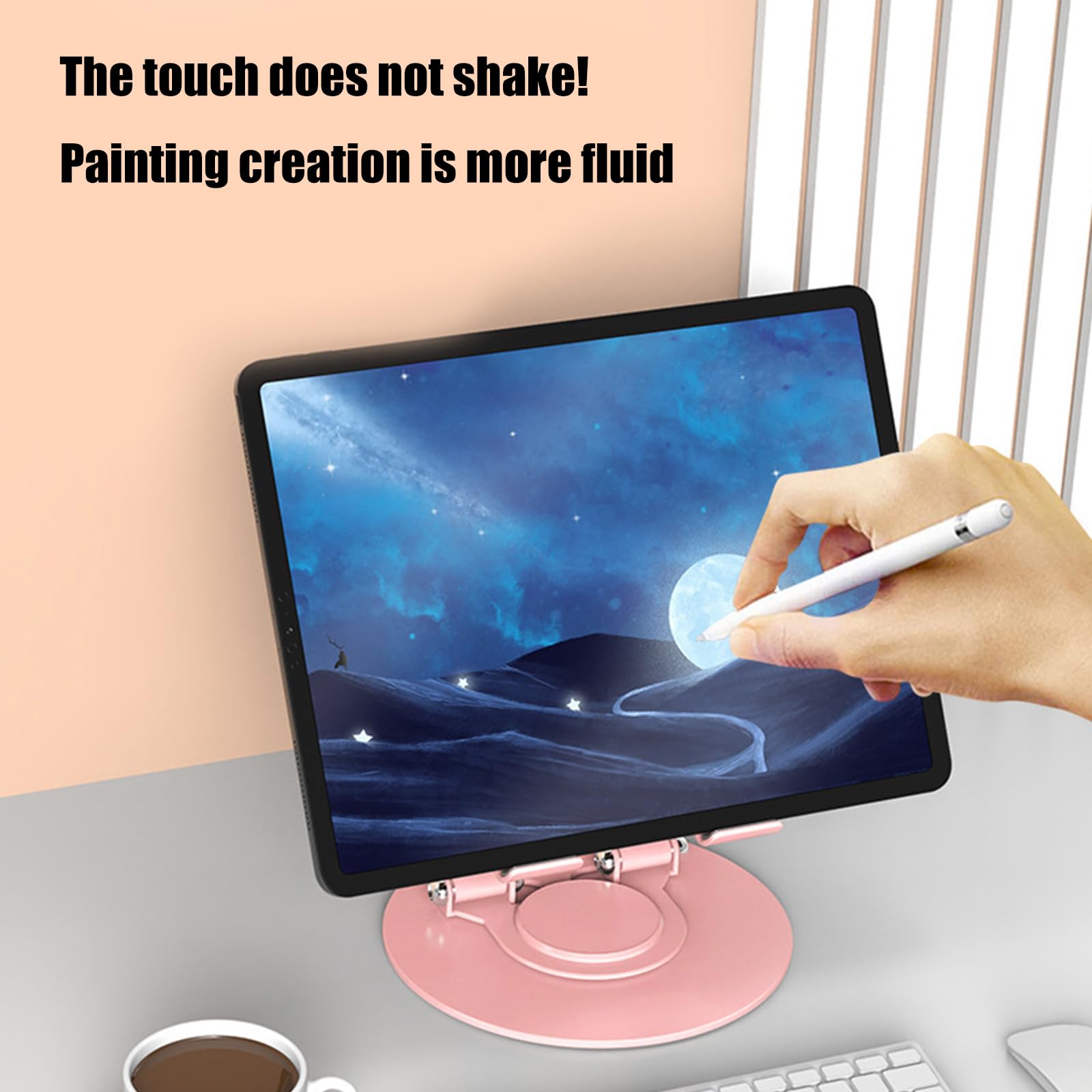 360° Rotating Base Full Metal Square Bottom Tablet Stand,Foldable ...