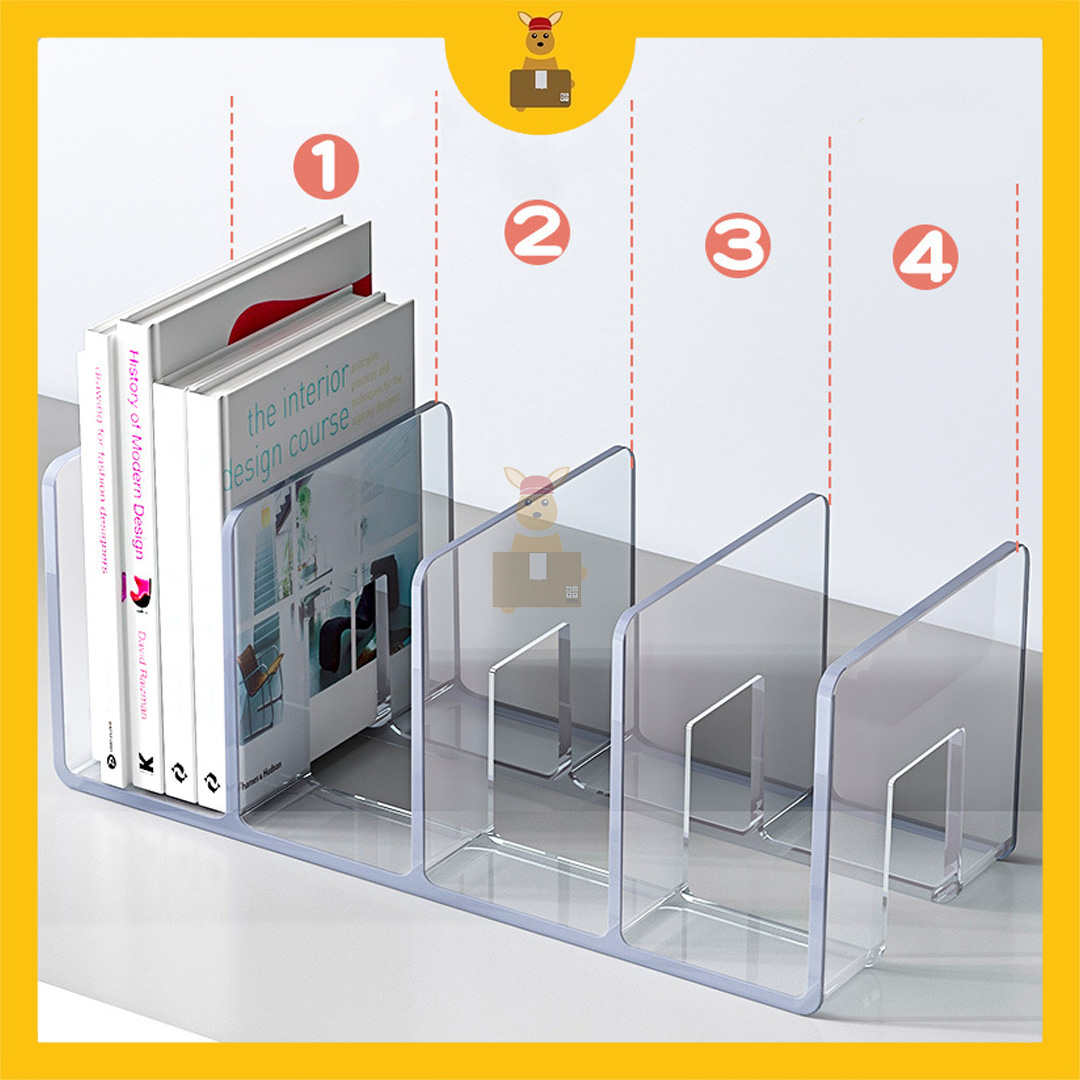 3 / 4 Grids Thicken Bigger Plastic Book Stand Large Capacity Book ...