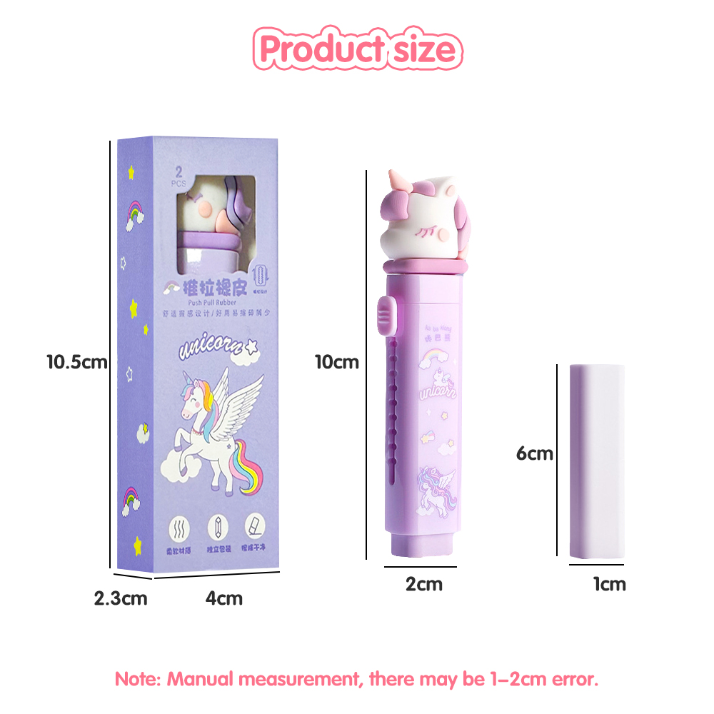 BEVAVAR Cute Eraser Push Pull Eraser Pen Wipe Clean Refillable 橡皮擦干净 ...