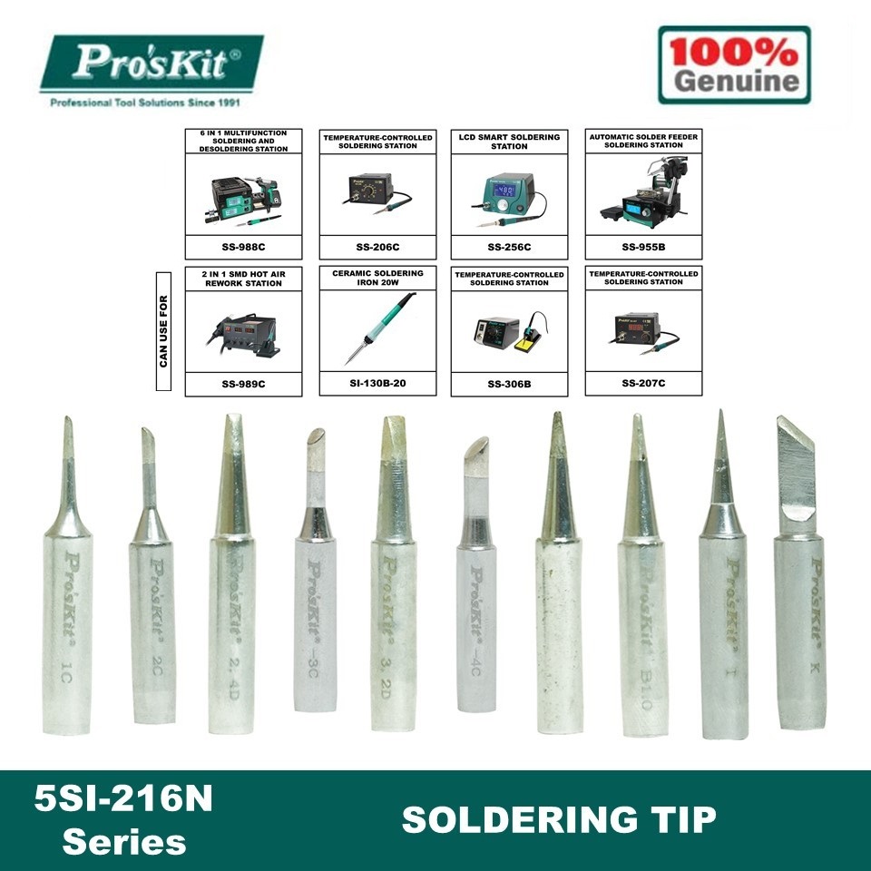 Pro'sKit 5SI-216N Replacement Tip For SS-206C/ SS-207C/ SS-989C/ SI ...