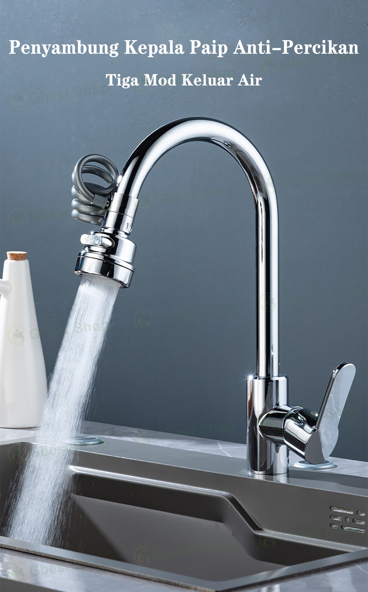 Sink Faucet Spring extender pipe Kitchen Sink Water tap spray head Tap ...