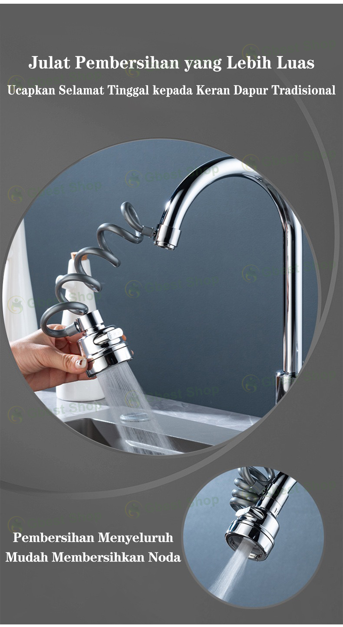 Sink Faucet Spring extender pipe Kitchen Sink Water tap spray head Tap ...