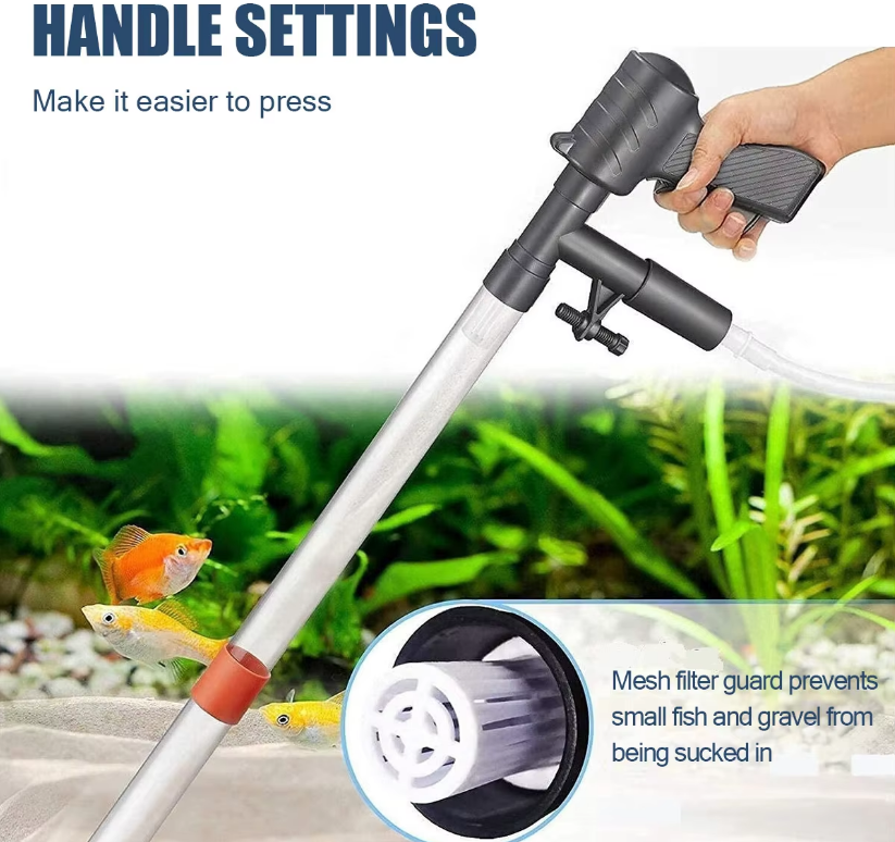 Automatic Water Changer With Integral Strainer For Goldfish Reference: Water Changer Fish Tank Cleaning Tool Aquarium Sand Gravel Cleaner