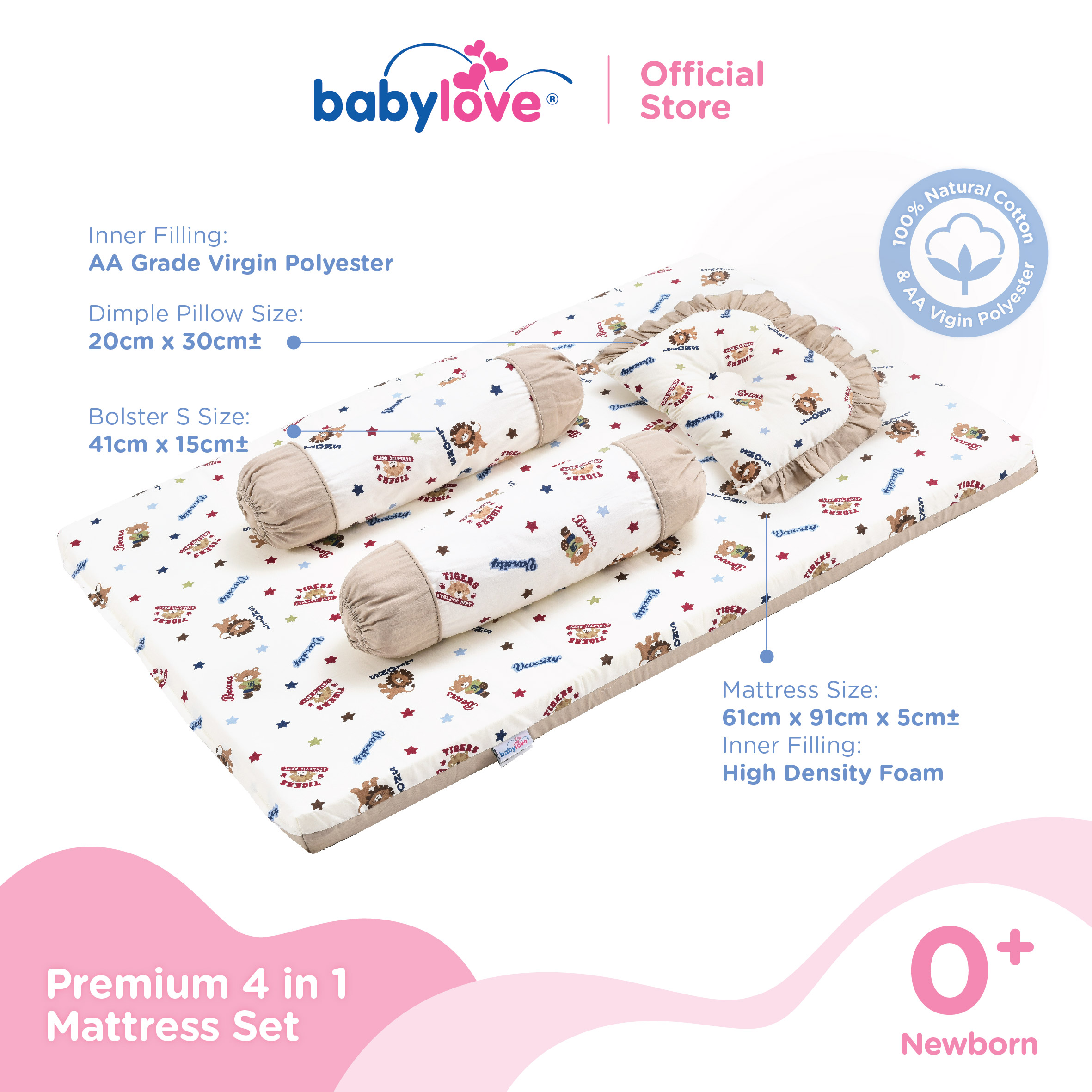 Babylove Premium 4 in 1 Set Katil Bayi | Baby Bedding Set – Mattress ...