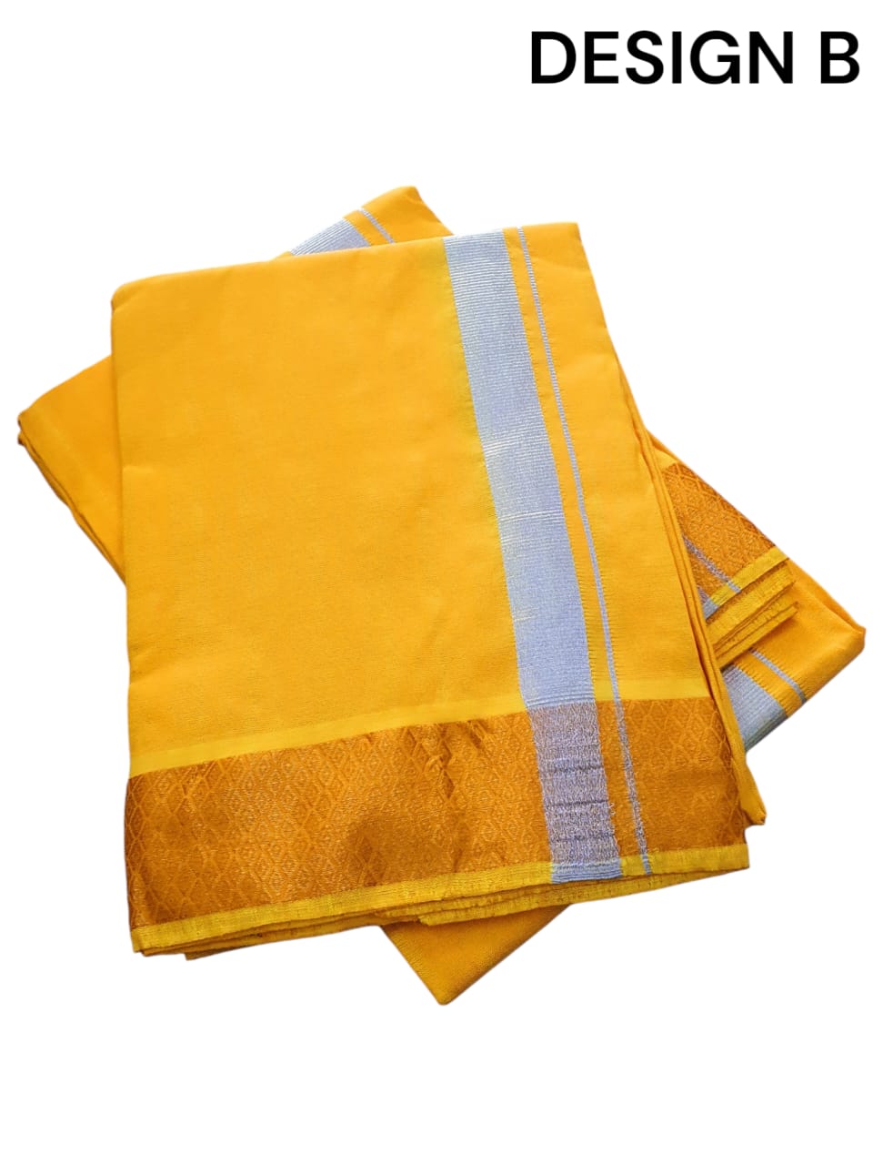 8x4 Yellow/Santhanam Color King Super Fine Quality Cotton Veshti/Dhoti ...