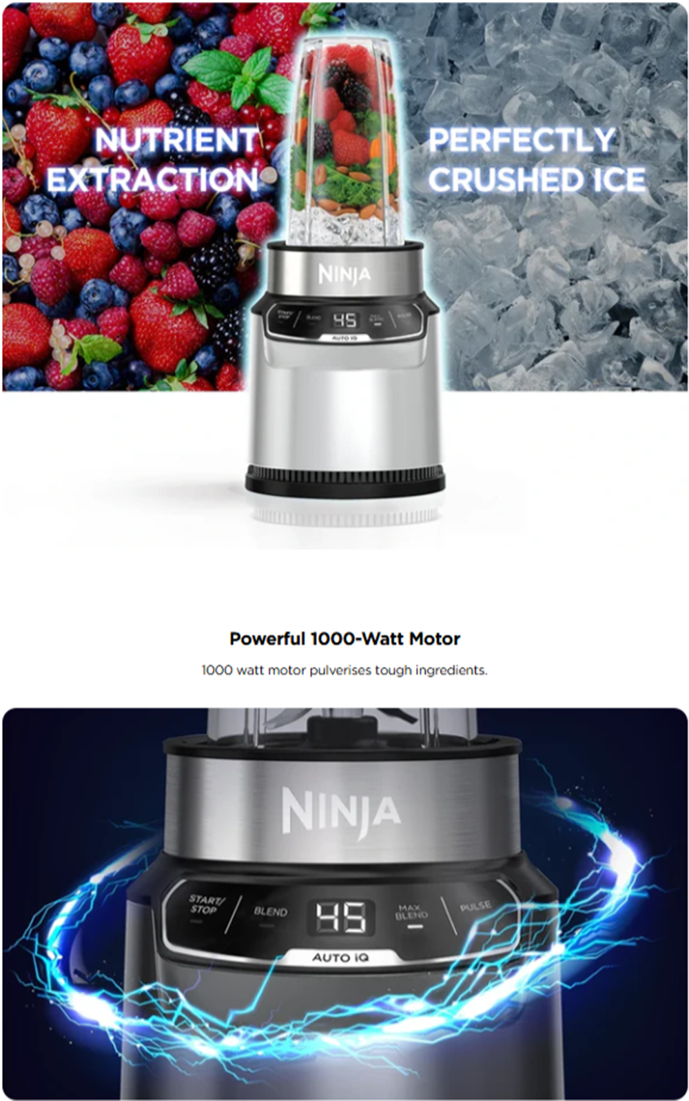 Ninja BN500 1000W Nutri-Blender Pro With Auto IQ | ESH | Shopee Malaysia