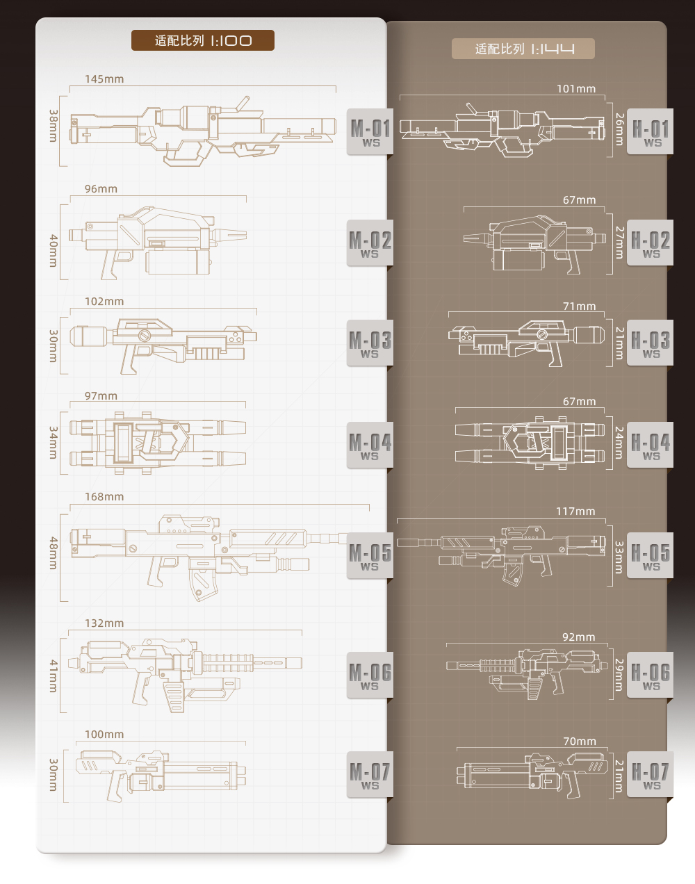 Hobby Mio JM Studio 3D Print 1/100 & 1/144 Weapon Set 喵匠xJM STUDIO 3D ...