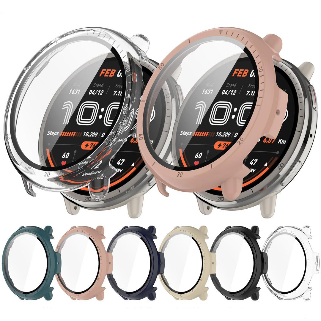 Amazfit Active 2 Full Cover PC Hard Case With Built-in Tempered Glass ...
