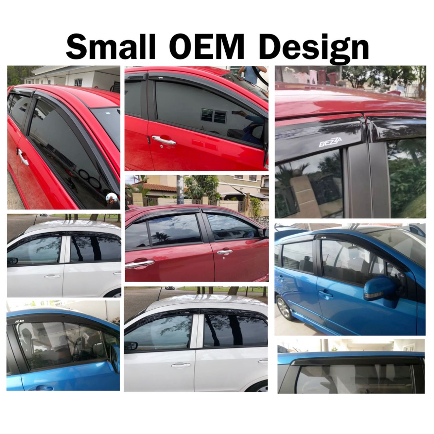 Door Visor 3' Air Press Window Style Acrylic Wind Deflector For Perodua ...