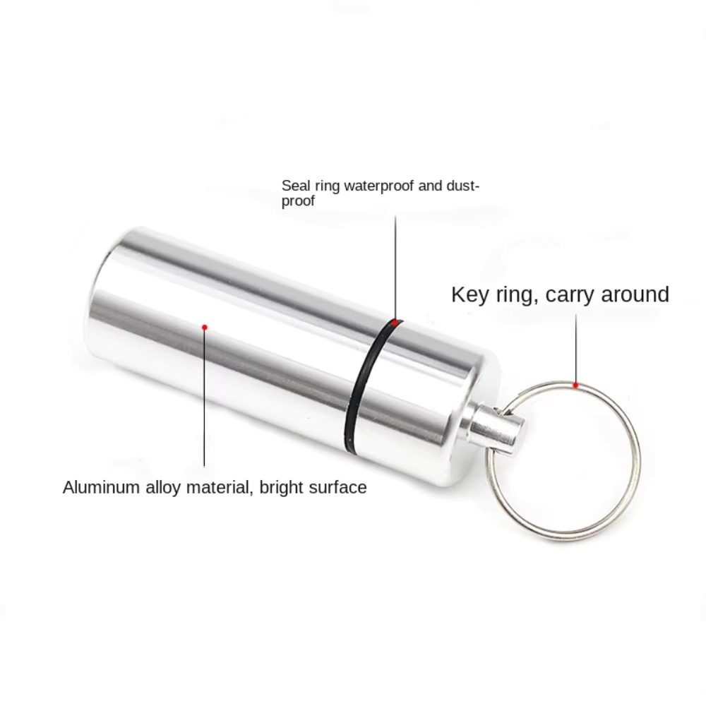 Waterproof Aluminum Keychain Emergency Tablet Pill Capsule Medicine ...