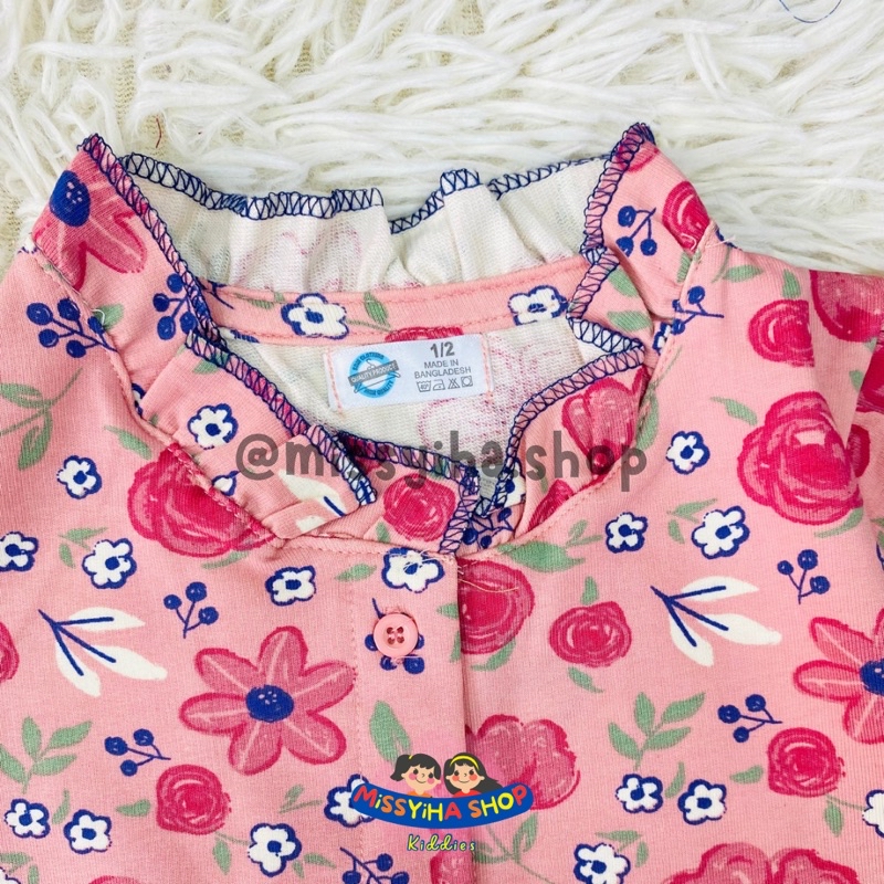 2-8Y SDM Girl Button Ruffle Palazo Doll Pyjamas Set Butang Dress ...