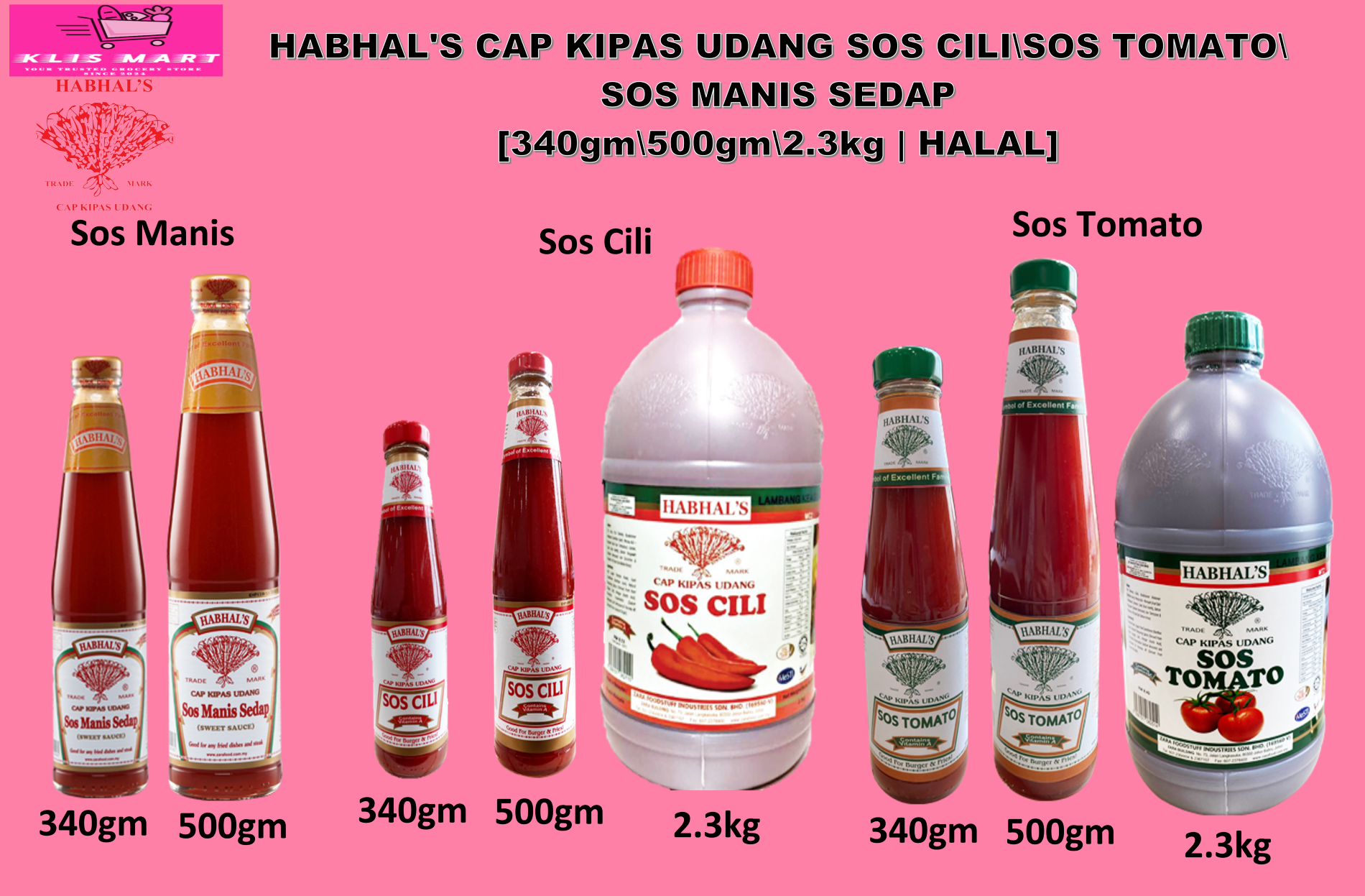 HABHAL'S CAP KIPAS UDANG Sos Cili\Sos Manis\Sos Tomato [HALAL] | Shopee ...